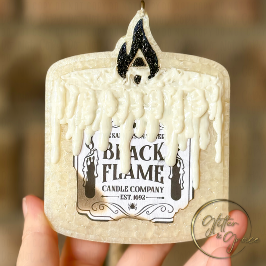 White Flame Candle Car Freshie