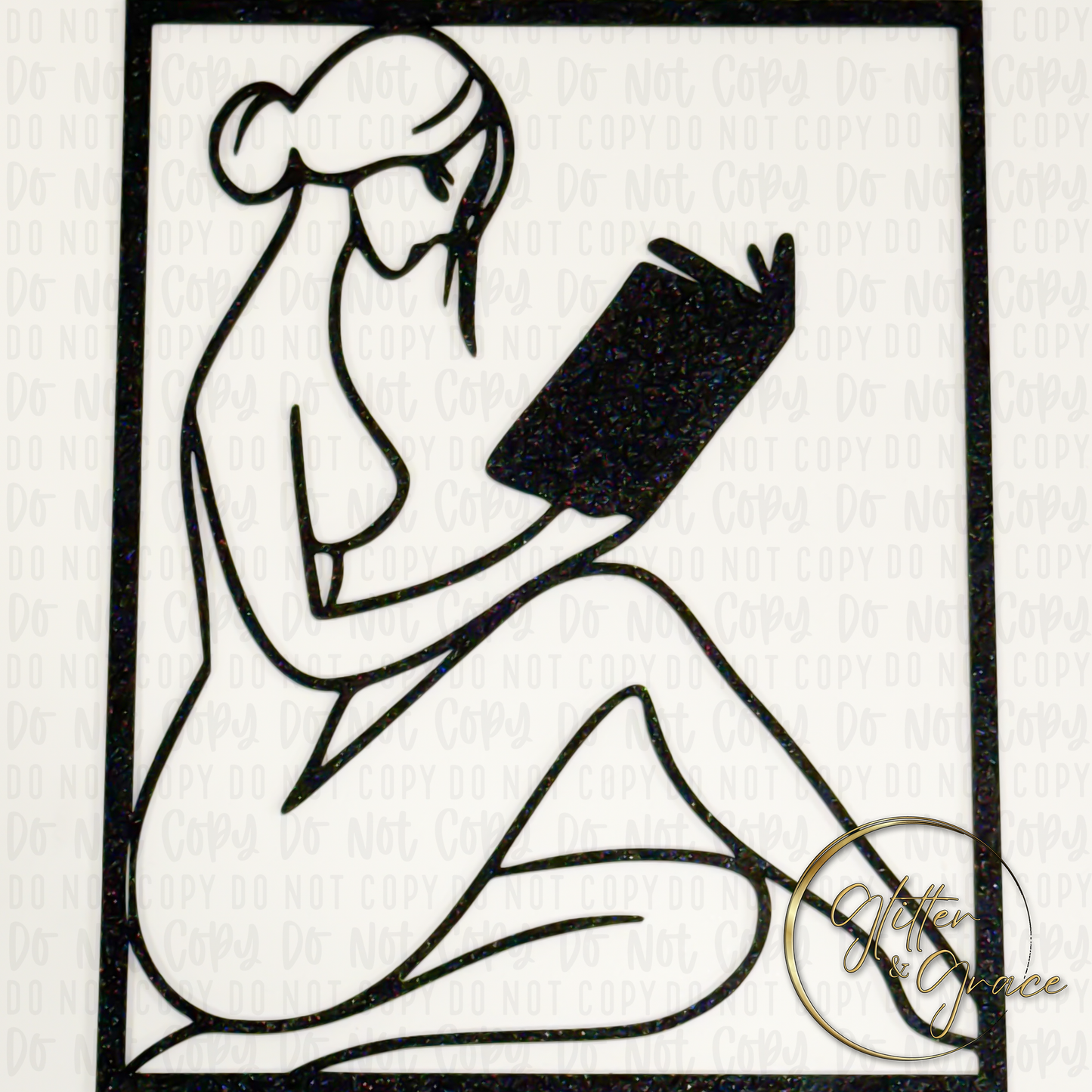 3d printed wall art of a lady reading a book