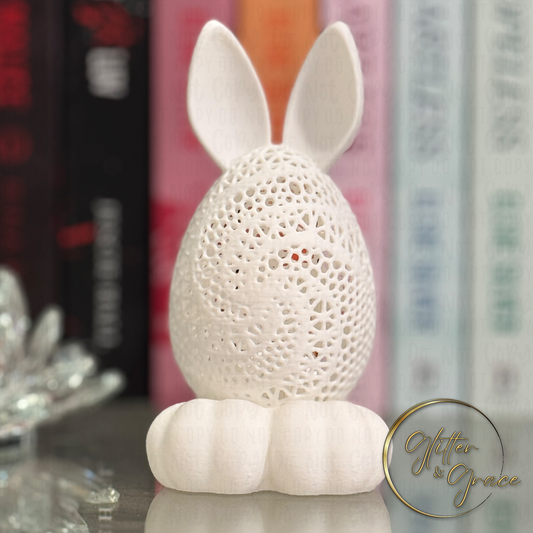 3d printed bunny egg led tea light lamp