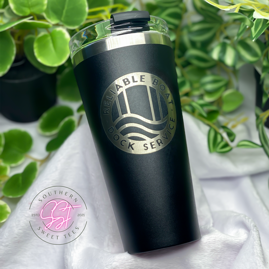 20oz skinny tumbler custom logo laser engraved