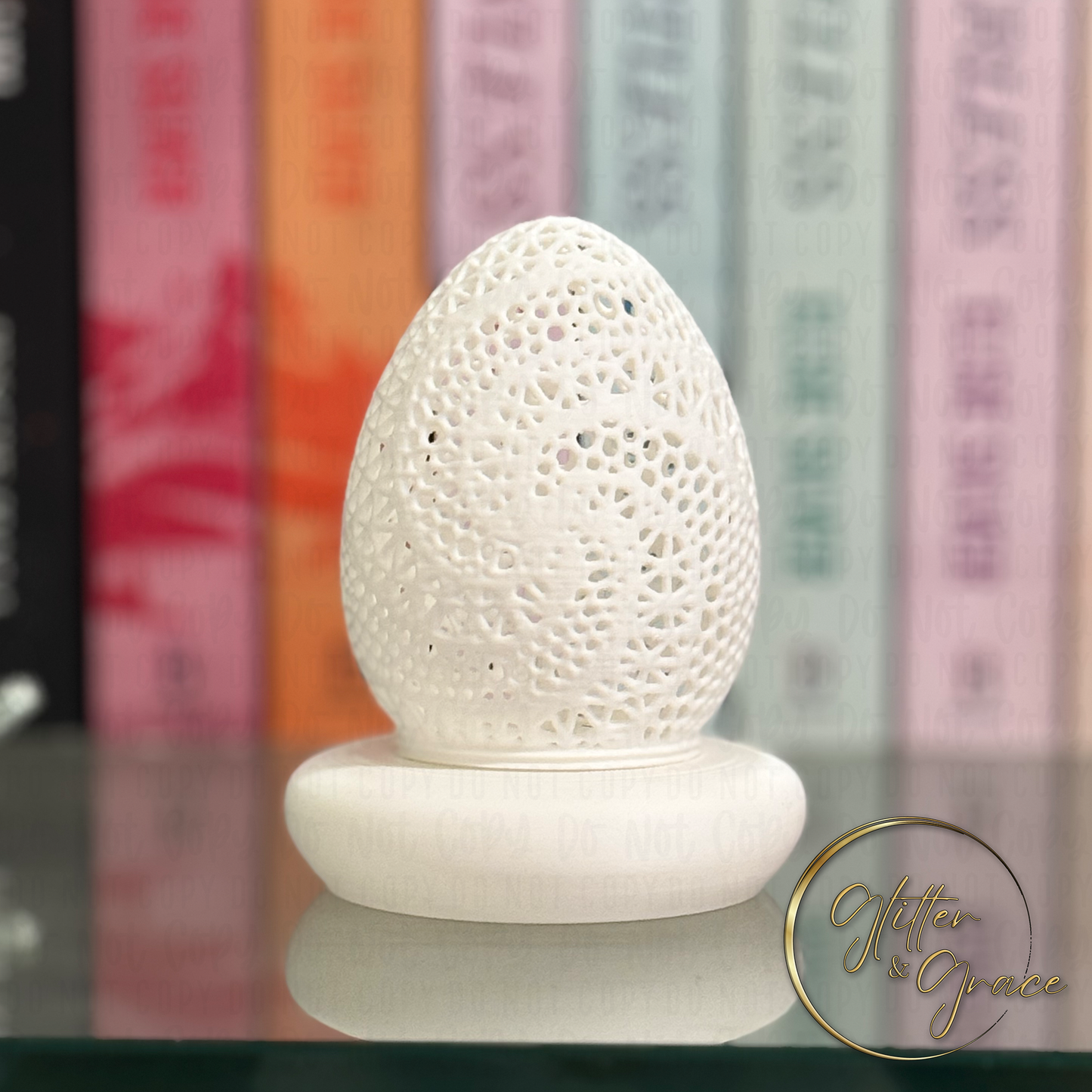 3d printed egg led tea light lamp