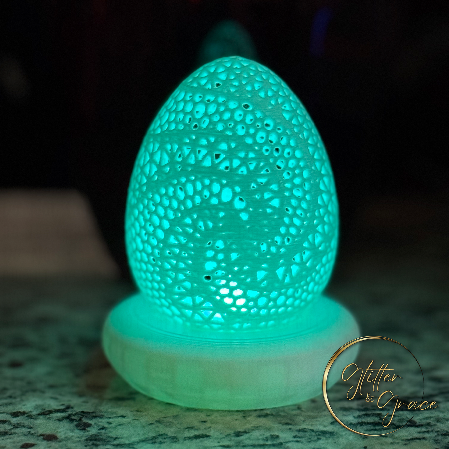 3d printed egg led tea light lamp