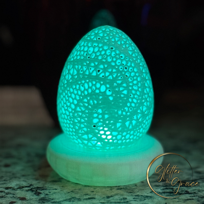 3d printed egg led tea light lamp