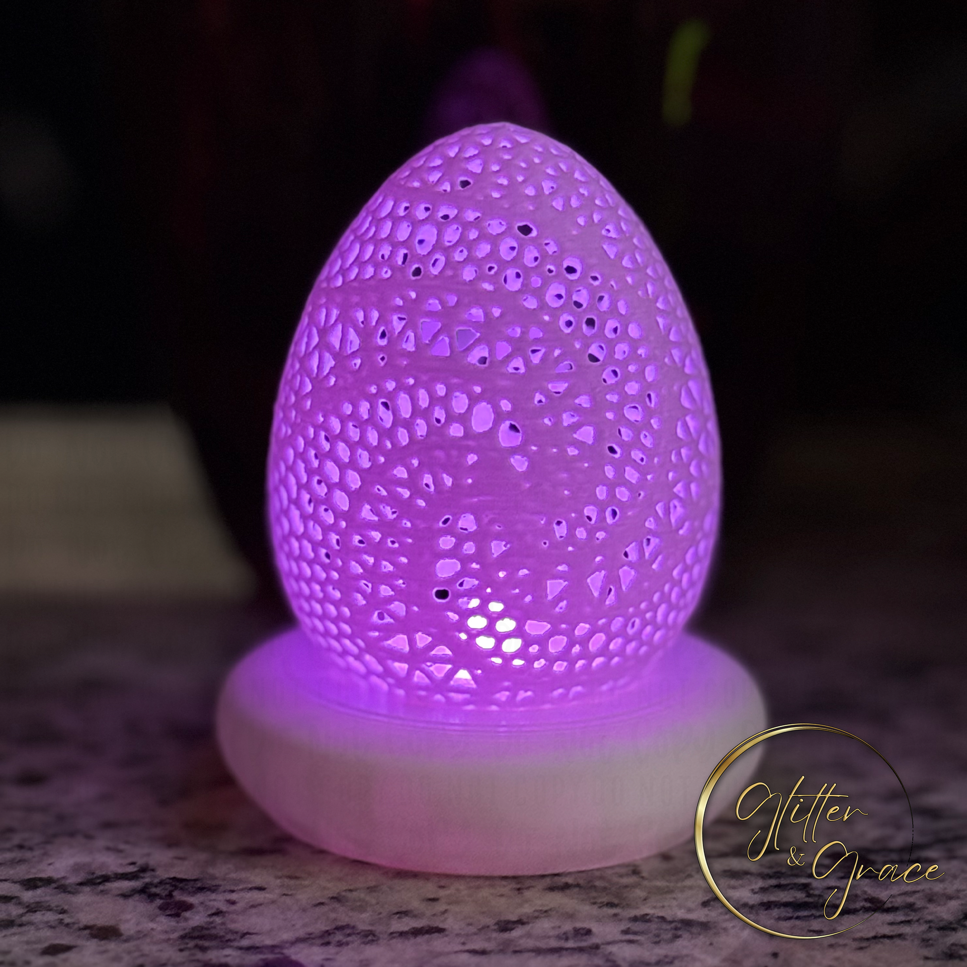 3d printed egg led tea light lamp