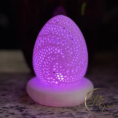 3d printed egg led tea light lamp