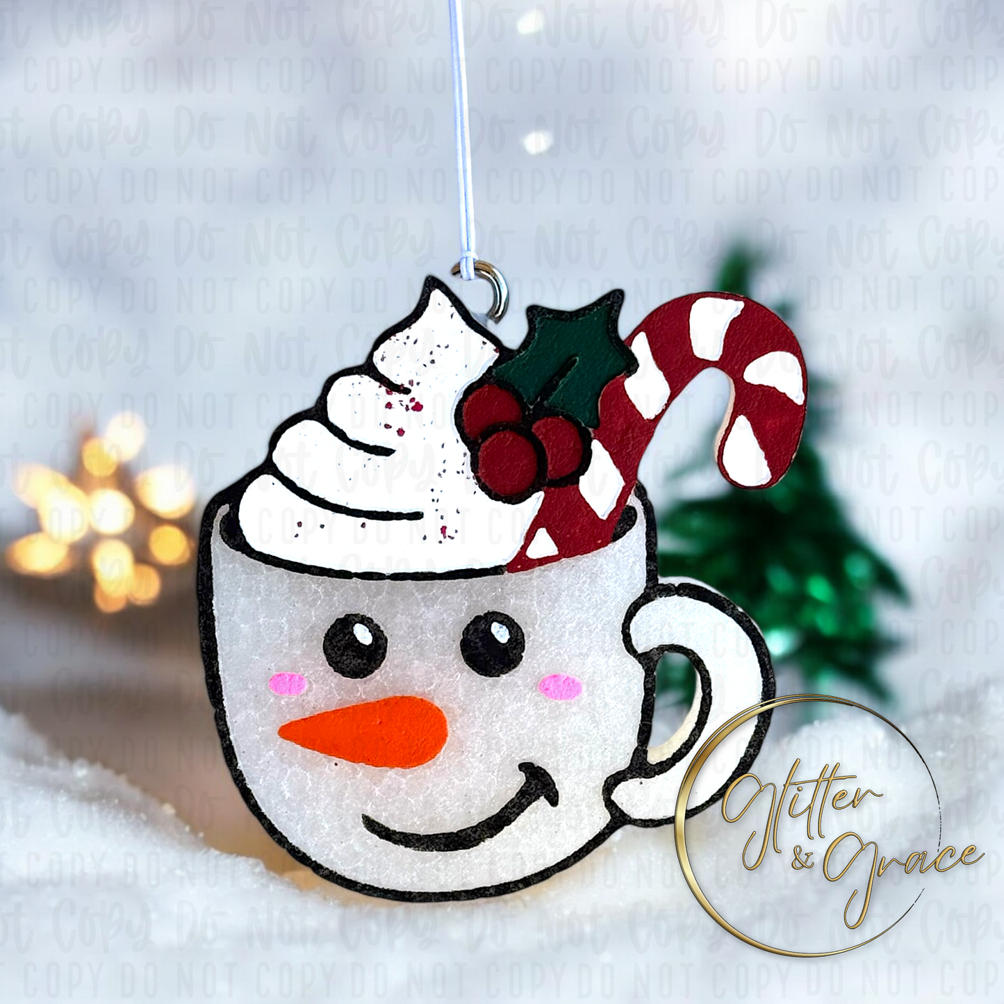 Snowman Mug Car Freshie