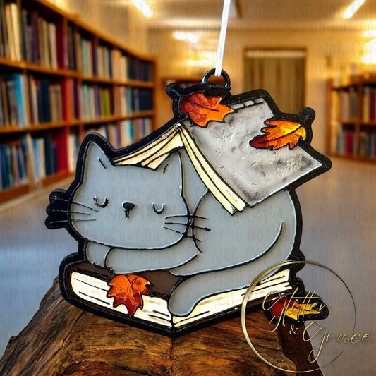 Book Kitty Car Freshie