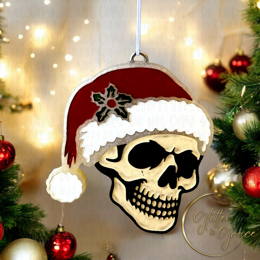 Skelly Santa Car Freshie