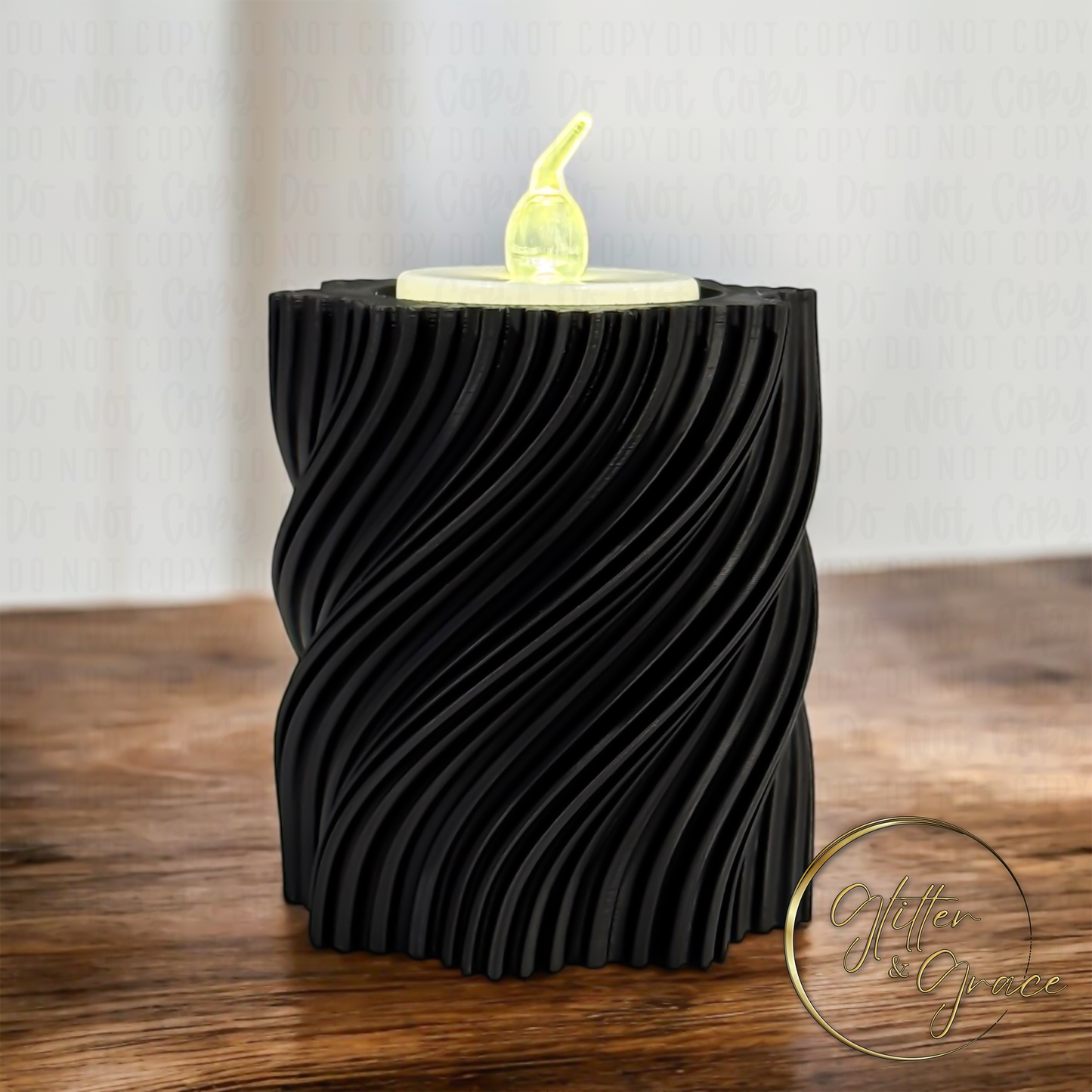 3d printed spiral tealight candle holder 