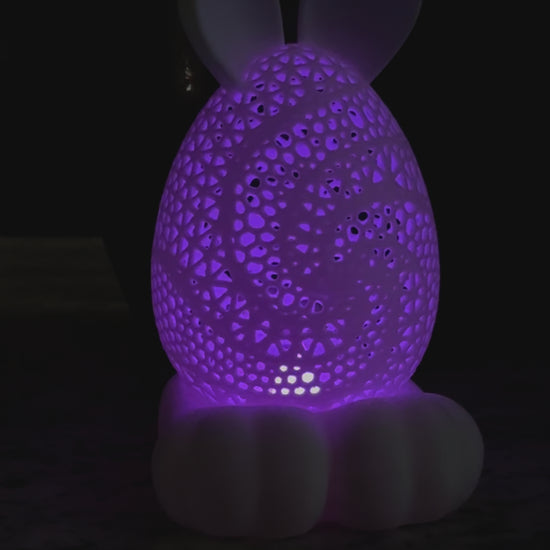 3d printed bunny egg led tea light lamp