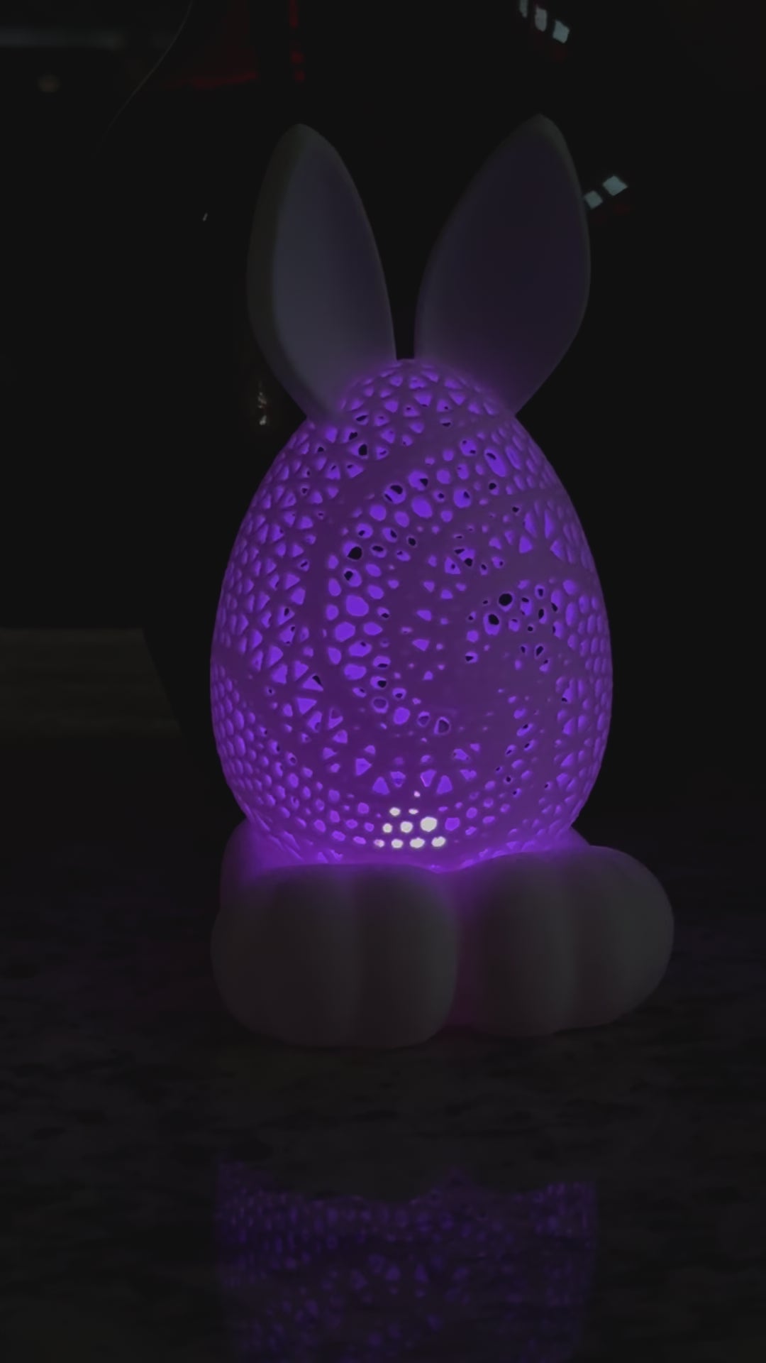 3d printed bunny egg led tea light lamp