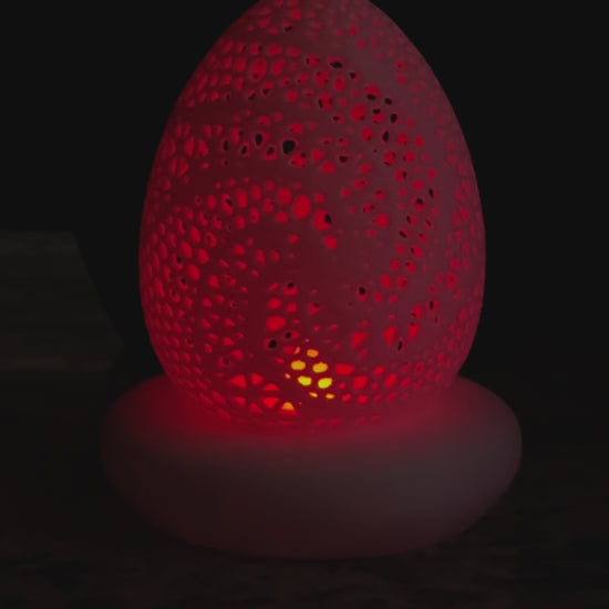 3d printed egg led tea light lamp