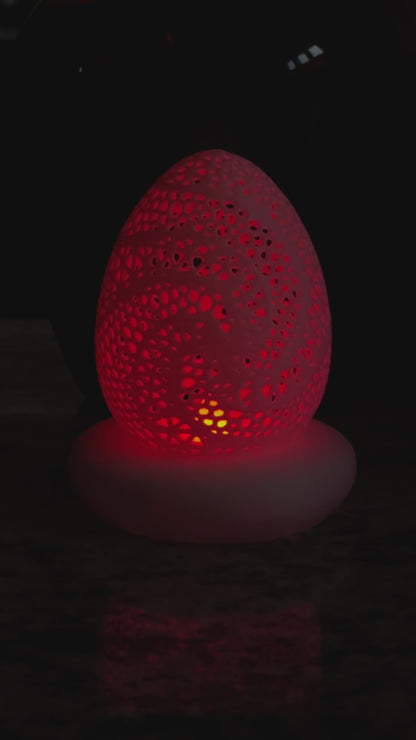 3d printed egg led tea light lamp