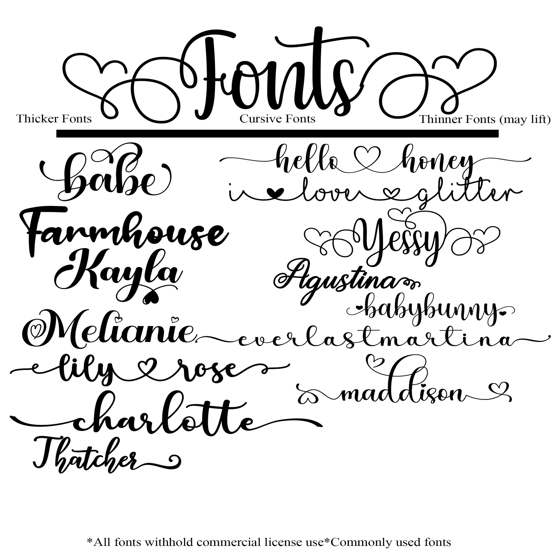 Personalized font selection for custom shadowboxes